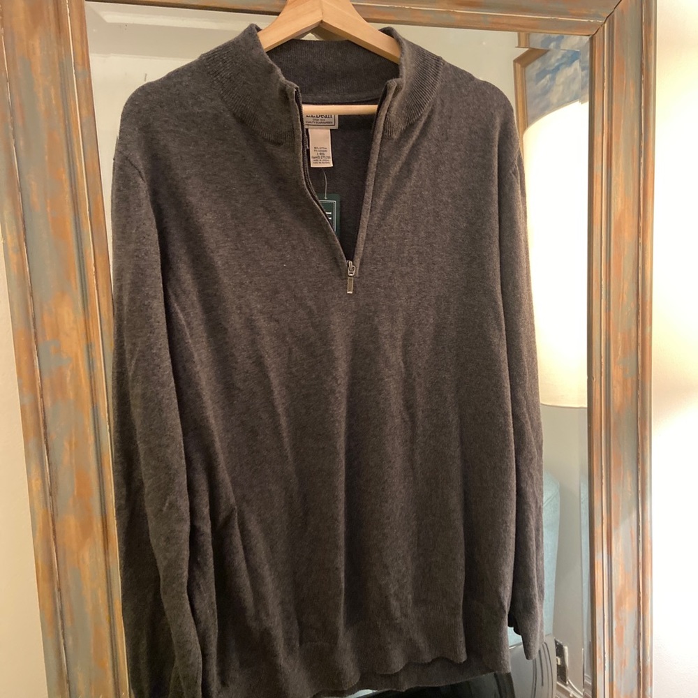 Charcoal Grey L.L. Bean 1/4 Zip Sweater